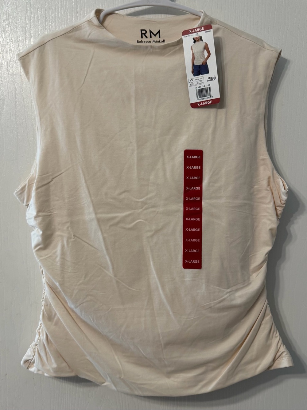 Rebecca Minkoff Cream Sleeveless Muscle Tank
